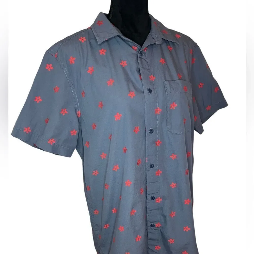 THE NORTH FACE BAYTRAIL JACQUARD‎ SHORT SLEEVE BUTTON UP SHIRT MENS SIZE LARGE
